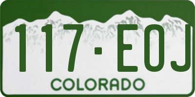 CO license plate 117EOJ