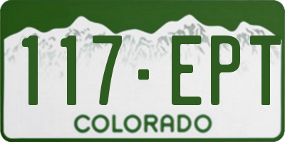 CO license plate 117EPT