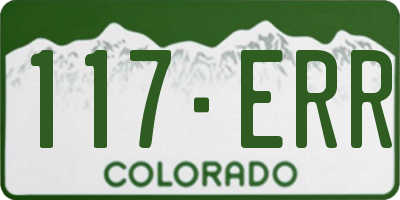 CO license plate 117ERR