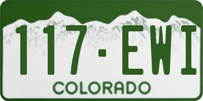 CO license plate 117EWI