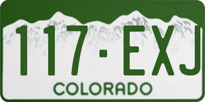 CO license plate 117EXJ