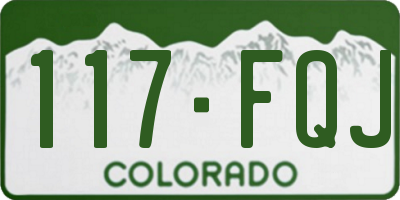 CO license plate 117FQJ