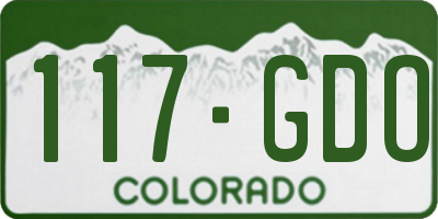 CO license plate 117GDO