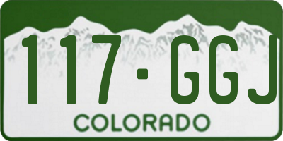 CO license plate 117GGJ
