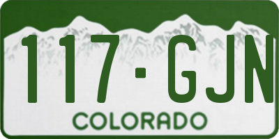 CO license plate 117GJN