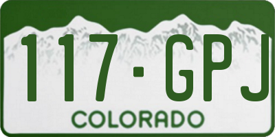 CO license plate 117GPJ
