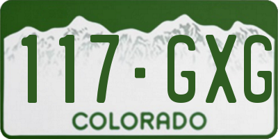 CO license plate 117GXG