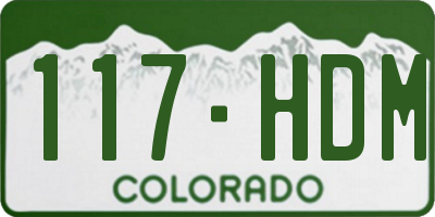 CO license plate 117HDM