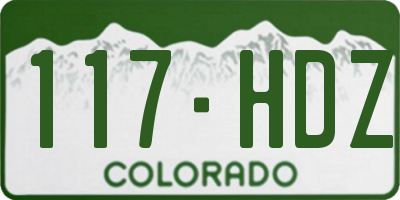CO license plate 117HDZ