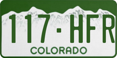 CO license plate 117HFR
