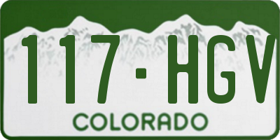 CO license plate 117HGV