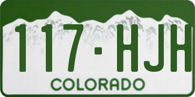 CO license plate 117HJH
