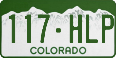 CO license plate 117HLP