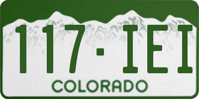 CO license plate 117IEI