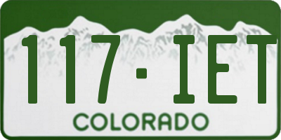 CO license plate 117IET