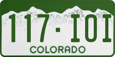 CO license plate 117IOI