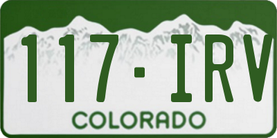 CO license plate 117IRV