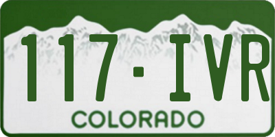 CO license plate 117IVR