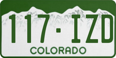 CO license plate 117IZD