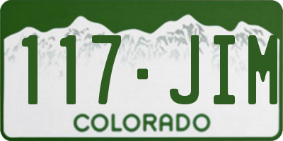 CO license plate 117JIM