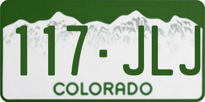 CO license plate 117JLJ
