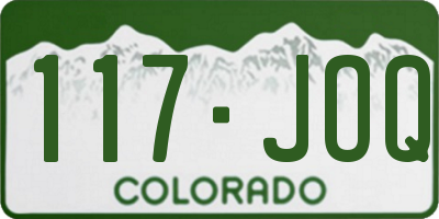 CO license plate 117JOQ
