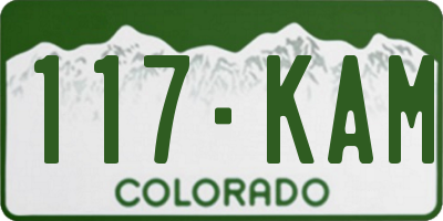 CO license plate 117KAM