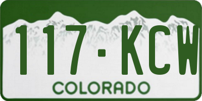 CO license plate 117KCW