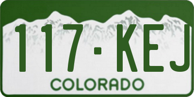 CO license plate 117KEJ