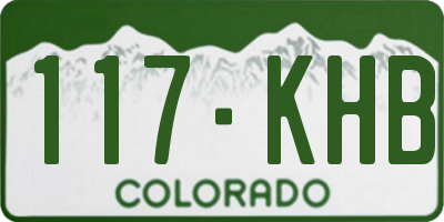 CO license plate 117KHB
