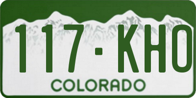 CO license plate 117KHO