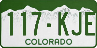 CO license plate 117KJE