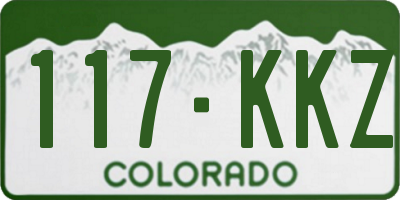 CO license plate 117KKZ