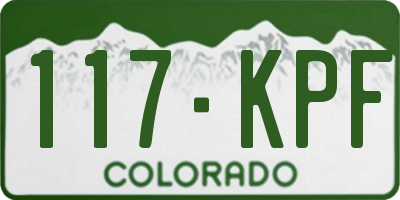 CO license plate 117KPF