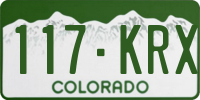 CO license plate 117KRX
