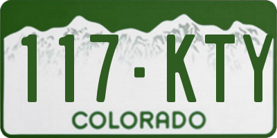 CO license plate 117KTY