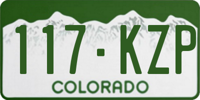 CO license plate 117KZP