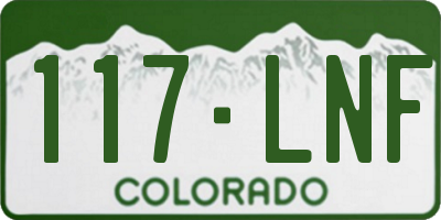CO license plate 117LNF