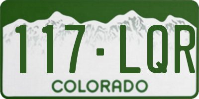 CO license plate 117LQR