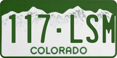 CO license plate 117LSM