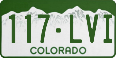 CO license plate 117LVI