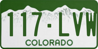 CO license plate 117LVW
