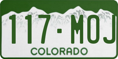 CO license plate 117MOJ