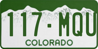 CO license plate 117MQU