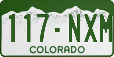 CO license plate 117NXM