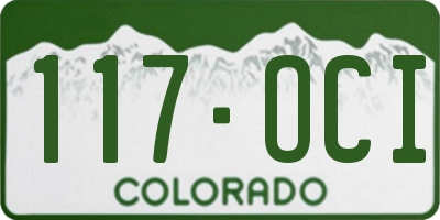 CO license plate 117OCI