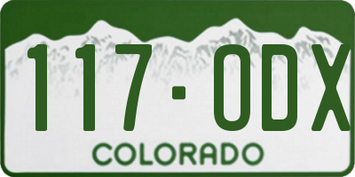 CO license plate 117ODX
