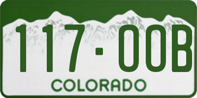 CO license plate 117OOB