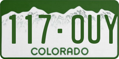 CO license plate 117OUY