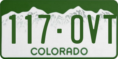 CO license plate 117OVT